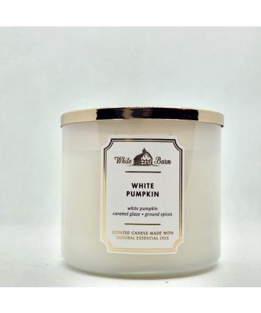 Bath & Body Works White Barn 3-Wick Candle w/Essential Oils - 14.5 oz - New Core Scents! (White Pumpkin)