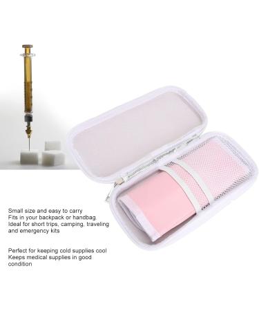 Insulin Cooler Bag Shock Absorption Lasting PU Fabric Insulin Cooler Case Medical Cooler Bag for Sakura Pink - Buy Online on GoSupps.com