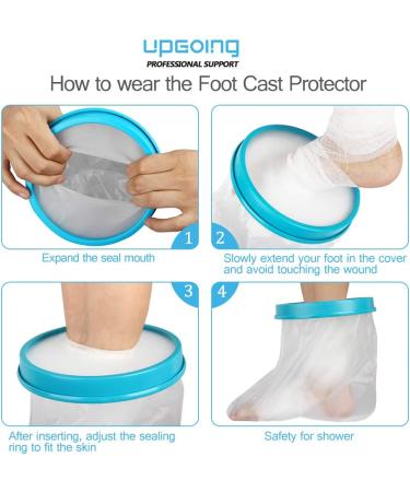 UpGoing Waterproof Foot Cast Cover - Adult Reusable Ankle Wound Protector for Shower & Bath - Watertight Cast Bag for Surgery, Burns - 100% Waterproof 2022 Upgrade - Buy Online on GoSupps.com