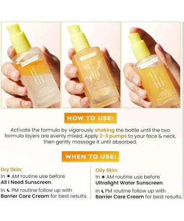 Hyphen 18% Brightening + 20% Collagen Face Serum | Double Serum with 11% Mandarin 5% Niacinamide 2% PGA & Bakuchiol | Brightening & Collagen Boost | Dark Spots & Melanin Reduction | All Skin Type-50ml - Buy Online on GoSupps.com