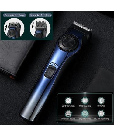 Adjustable 1-20mm Beard Hair Trimmer for Men | Rechargeable Electric Hair Clipper with 38 Length Settings for Perfect Grooming - Buy Online on GoSupps.com