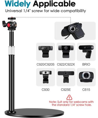 NYCETEK Webcam Tripod Stand | Height & Angle Adjustable Desktop Stand for Logitech Brio, C920, C922 | Perfect for Live Streaming & Video Calling - Buy Online on GoSupps.com