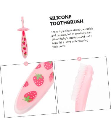 Minkissy 3-Pack Toddler Toothbrush Molar Toy - Pink Silicone Cleaning Brush & Massage Tool - Safe Food-Grade Accessories for Travel - Buy Online on GoSupps.com