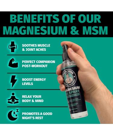 Coach Soak Magnesium Oil Spray with MSM - 8oz Extra Magnesium Chloride Strength 100% Pure Topical Spray for Feet & Body Unscented - Made in USA 8 Fl Oz (Pack of 1) - Buy Online on GoSupps.com