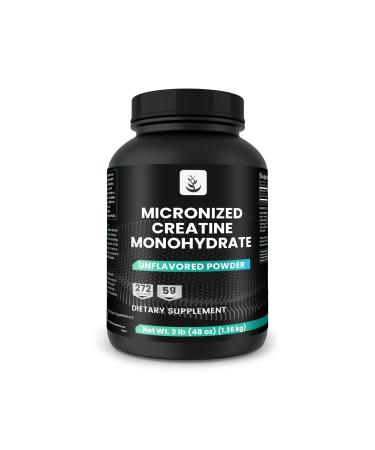 PURE ORIGINAL INGREDIENTS Micronized Creatine Monohydrate 272 Servings No Fillers Unflavored (3 Pounds) 3 Pound (Pack of 1)