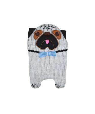 Hugo Frosch children's eco-hot water bottle 0.8 l with knitted cover "Pug" beige-melange