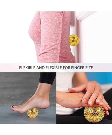 6 Magnetic Hedgehog Massage Balls & 10 Acupressure Rings - Gold Stress Relief Yoga Massage Set - Buy Online on GoSupps.com