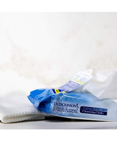 Dickinson Brands Witch Hazel Cleansing Cloths - 25 Rinse-Free Moist Towelettes for Refreshing Clean - Buy Online on GoSupps.com