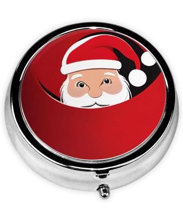Santa Claus Round Pill Box | 3 Compartment Portable Travel Organizer for Vitamins & Medications - Buy Online on GoSupps.com