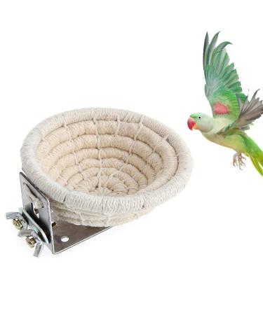 Bird Cage Nest Cotton Weave Hemp Rope Bird House Bed Hatching Nesting Box with 2 Fixing Screws Parrot Cage Hatching Nesting Box for Budgie Cockatiel Lovebird - Buy Online on GoSupps.com