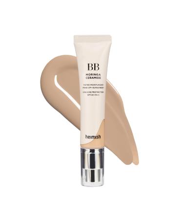 heimish  Moringa Ceramide BB Cream SPF 30 PA++ 23C Nude 2.05 oz / 58.11 g | Triple Functional  Long-Lasting  Mosturizing  High Coverage BB Cream | Spot Cover  SPF Foundation  Sun Care  UV Shield  Long Lasting  Blemish C...