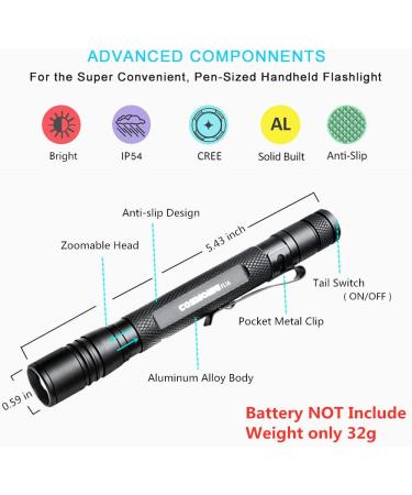 Geekhigh UV Flashlight - LED 395NM Waterproof Black Light for Pet Urine Bed Bugs & Scorpion Detection | Zoomable & IP54 Rated - Buy Online on GoSupps.com