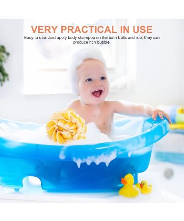 3pcs Bath Flower Loofah Set - Adult & Kids Shower Sponges | Portable Bath Balls for Men & Women | Cleaning Supplies for Relaxing Baths - Buy Online on GoSupps.com