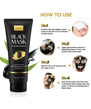 Charcoal Blackhead Remover Mask Kit with Brush and Extractors - Deep Cleansing for Face, Nose, Pores, Acne - Suitable for All Skin Types (3.5 Fl.oz) - Buy Online on GoSupps.com
