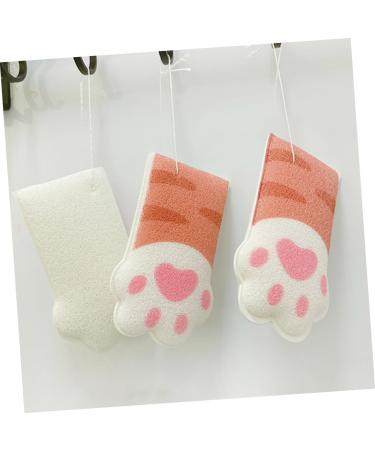FRCOLOR cat paw bath wipe back brush body scrub brush body brush for dry brushing natural loofah on a stick baby sponge shower scrubbers skin Polyurethane Artifact for bathing toddler 12.5x7.5cm - Buy Online on GoSupps.com
