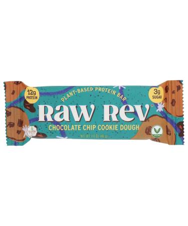 Raw Rev Glo Protein Bar Chocolate Chip Cookie Dough 1.6 Ounce (Pack of 12)