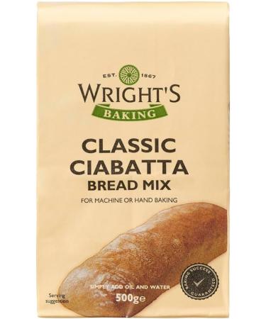 Wright's Ciabatta Bread Mix 500g X 5 Pack High in Fibre For Machine or Hand Baking Simply Add Water Baking Success Guaranteed Suitable for Vegetarians - Buy Online on GoSupps.com