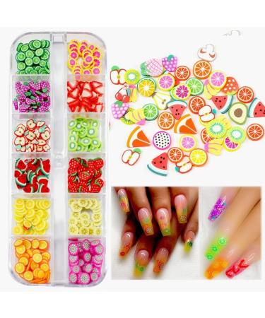 YKKJ 3D Nail Art Stickers - Mini Fruit Polymer Slices (12 Types) | Enhance Your Nail Art with Unique Designs - Buy Online on GoSupps.com