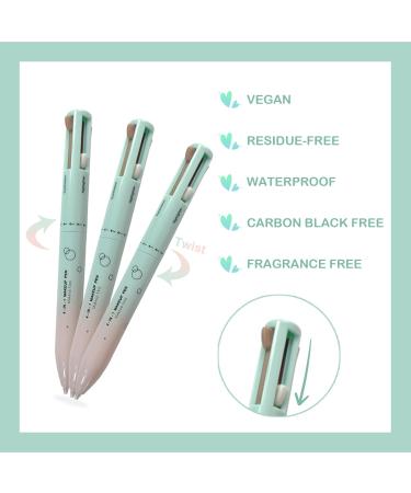 4-in-1 Travel Makeup Pen - Brown Eyeliner Eyebrow Pencil Eyeshadow Lip Liner & Highlighter | Multi-Functional Makeup Solution for On-the-Go | Perfect for International Shipping - Buy Online on GoSupps.com