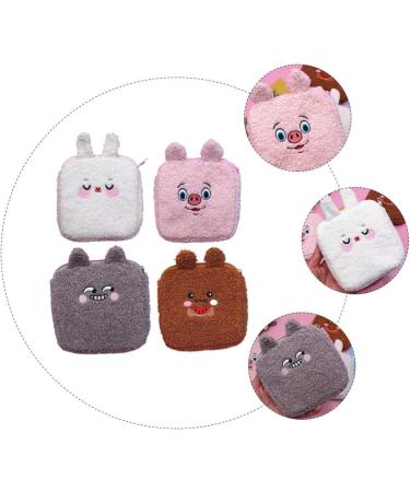 Exceart 4PCs Plush Sanitary Napkin Storage Bags - Portable Menstruation Pad Zipper Bags for International Shipping - Buy Online on GoSupps.com