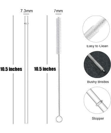 ALINK 12-Pack 10.5 Reusable Clear Plastic Straws with Cleaning Brush - Eco-Friendly Tumbler Straws for Drinks - Pack of 12 - Buy Online on GoSupps.com