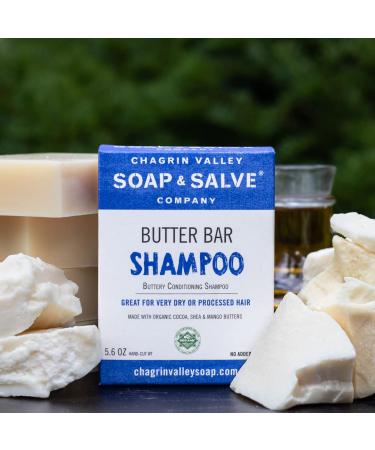 Chagrin Valley Soap & Salve Organic Natural Shampoo Bar - Butter Bar (1 Bar) | Eco-Friendly Hair Care for All Hair Types - Buy Online on GoSupps.com