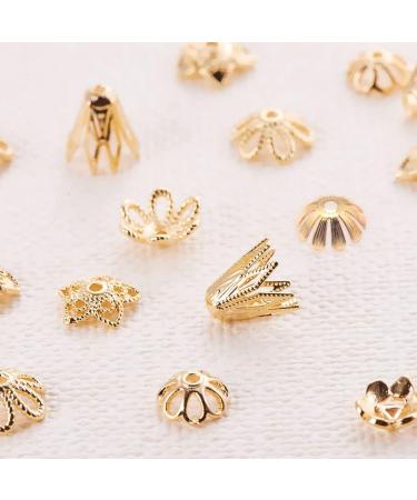 BENECREAT 60PCS Mixed Size 18K Gold Plated Flower Bead Caps - Tibetan Style End Caps for Jewelry Making - Buy Online on GoSupps.com