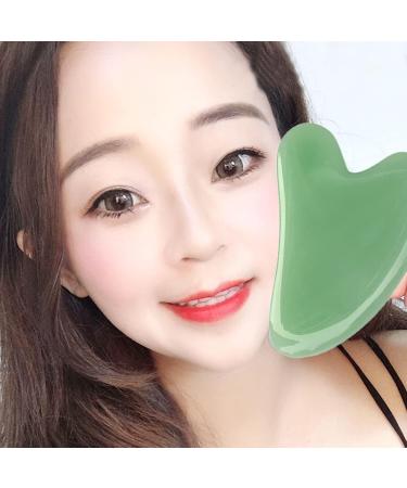 Heart-Shaped Guasha Stone - Jade Color Body & Face Massage Scraper Board for Unisex - International Shipping Available - Buy Online on GoSupps.com
