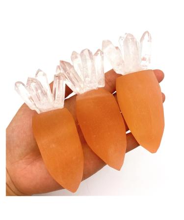 Natural Crystal Rough 1pc Natural Orange Selenite Carrot Quartz Crystals Polished Stone Clear Column Reiki Gypsum Home Decoration ERTEYIN