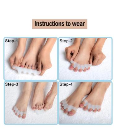 Buy Wonder Care Silicone Toe Separator - Gel Toe Pads Bunion Corrector & Hammer Toe Straightener - Comfortable One Size White Pair for Yoga & Foot Pain Relief - International Shipping Available - Buy Online on GoSupps.com