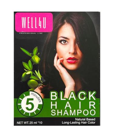 WELL4U - Black Hair Shampoo - Shampoo for Gray Hair - Is your natural hair color black? Do you want to get your dark hair color back?
