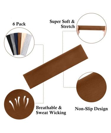 TERSE Non Slip Elastic Sweat Headbands for Women - Soft Fabric Hairbands for Workout, Yoga, Running - Thin Hair Wrap for Girls - Assorted Colors - Buy Online on GoSupps.com