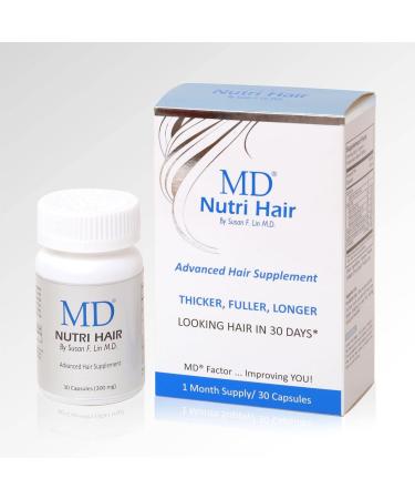 MD Nutri Hair Growth Support Supplement with Biotin 30 Capsules Nourish from Within for Healthier-Looking Hair