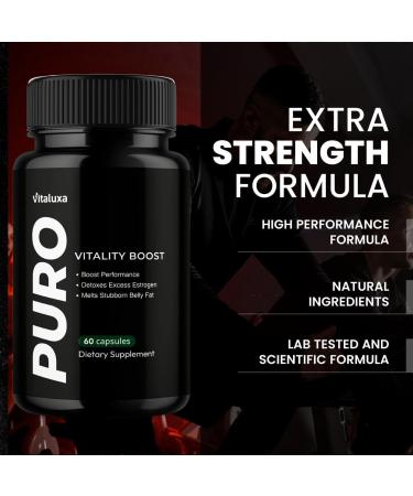 Puro Vitality Boost - Puro Pills Premium Blend Supplement Maximum Strength Daily Natural Vitamins Booster Capsules Pure Performance Support Advanced Formula Overall Health Wellness (60 Capsules) - Buy Online on GoSupps.com