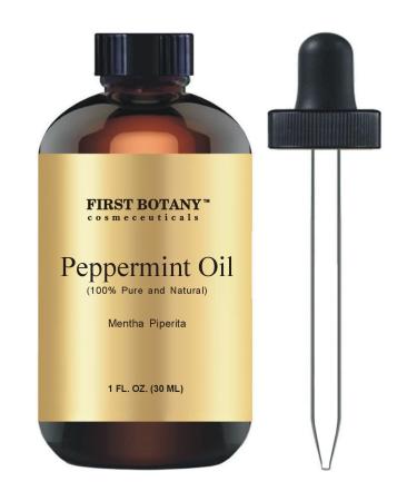 100% Pure Peppermint Oil - Premium Peppermint Essential Oil for Aromatherapy, Massage, Topical & Household Uses - 1 fl oz (Peppermint)