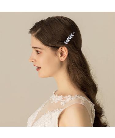 Inilbran Vintage Rhinestone Hair Clip Silver Crystal Wedding Hair Barrettes Vintage Crystal Leaf Hairpin Barrette Bling Cz Hair Pins Hairclip Decorative Bobby Pins Crystal Wedding Headpieces - Buy Online on GoSupps.com