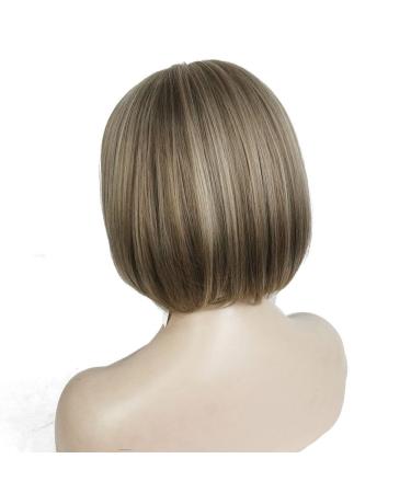 Aimole Short Bob Straight Wig with Cute Flat Bangs Synthetic Hair in 24M8+613 - Buy Online on GoSupps.com