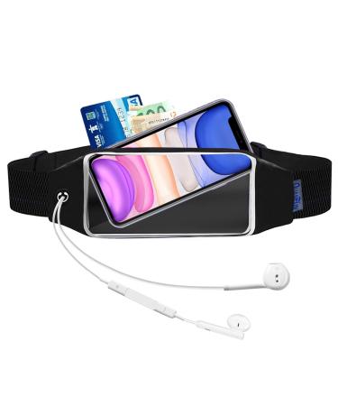 QUANFUN Running Belt for iPhone 14/13/12/11 Pro Max XS Max Galaxy S10+ S20 Plus S22 Note 20 Water Resistant Fanny Pack Sports Fitness Waist Pouch fits Large Phones UP to 6.5