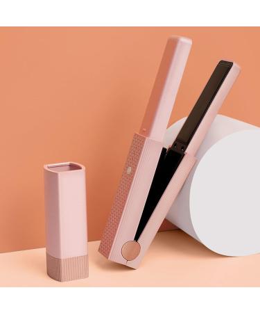 Portable Cordless Hair Straightener & Curling Iron - Fast Heating & Rechargeable Ideal for Travel Pink - Buy Online on GoSupps.com