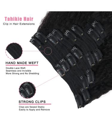 Brazilian Remy Kinky Straight Clip In Hair Extensions - Natural Black 16 120g - Buy Online on GoSupps.com