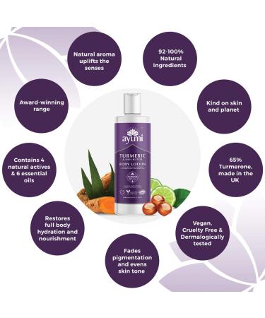 Ayumi Turmeric & Shea Butter Body Lotion | Vegan Cruelty-Free Dermatologically Tested | 3 x 250ml - International Shipping Available - Buy Online on GoSupps.com