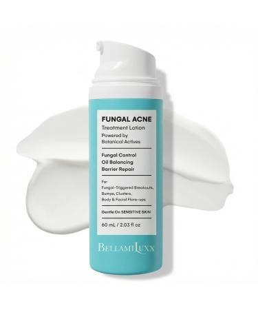 BellamiLuxx Fungal Acne Treatment Lotion: Effective Face & Body Pimple Cream for Bumps Clusters Itch & Redness Fungal Prone Skin Acne Treatment Moisturizer for Teens & Adults with Natural Actives