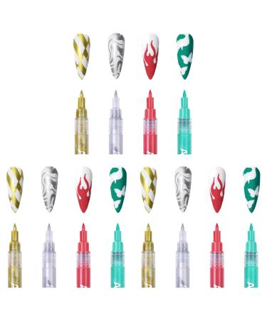 YOXIER Nail Drawing Pens Manicure Pen Painting Draw Nail Art Equipment Grip Comfortable for Nail Salon E 3Pcs