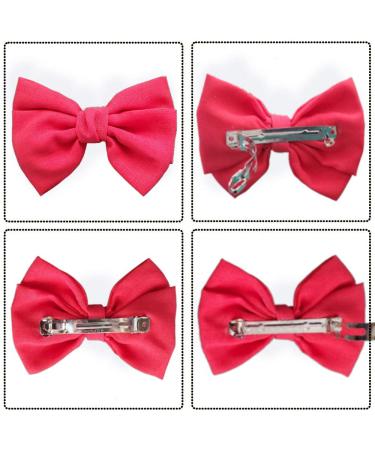 French Hair Bow Clips Set - 6 Pcs Hair Barrettes & Accessories for Women, Girls, & Ladies - Buy Online on GoSupps.com