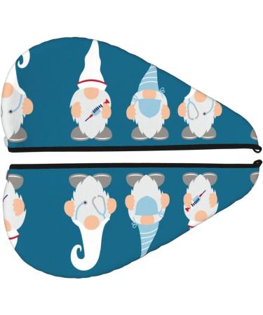 Hair Towel Wrap for Quick Drying | Towel Turban with Button | Perfect for Nurses & Doctors - Gnomes Design - Buy Online on GoSupps.com