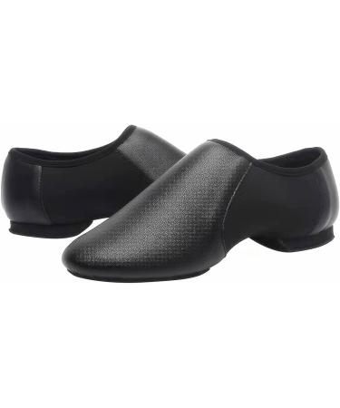 Black Slip-On Jazz Shoes | Elastic Leather Sole | Unisex | Size 12.5 Women/11.5 Men | Dance Shoes - Buy Online on GoSupps.com