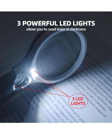 Hand held Magnifier Elderly readable Dual Lens Dual Lens Magnifying Glass optically Clear Illuminated Magnifying Glass Welding Inspection Coin Explore - Buy Online on GoSupps.com