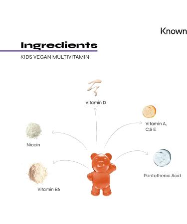 Known Multivitamin Rubber for Kids Sugar Free Vitamin C B6 Supports Immune System Natural Strawberry Flavor 30 Vegan Gums - Buy Online on GoSupps.com