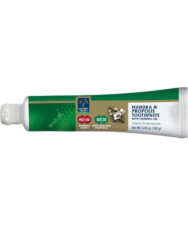 Manuka Health Manuka & Propolis Toothpaste with Manuka Oil - 3.53 oz (100g) for Natural Oral Care - Buy Online on GoSupps.com