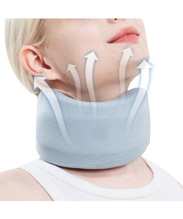 Neck Support Brace Adjustable Soft Brace Wraps for Neck Neck Support Brace for Sleeping Foam Cervical Collar Soft Foam Wraps for Women & Men Blue M